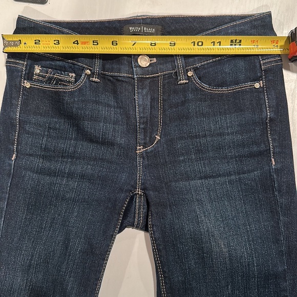 WHITE HOUSE BLACK MARKET Blanc Slim Crop Leg Jeans with Embellishments SZ 00 - Picture 10 of 12